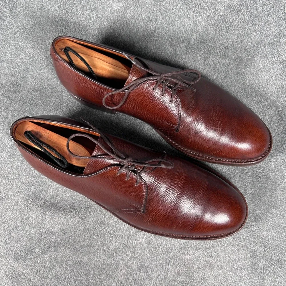 Alden 942C Dutton 3 Eyelet Blucher Brown Alpine Grain Made USA Mens 9.5 A/C